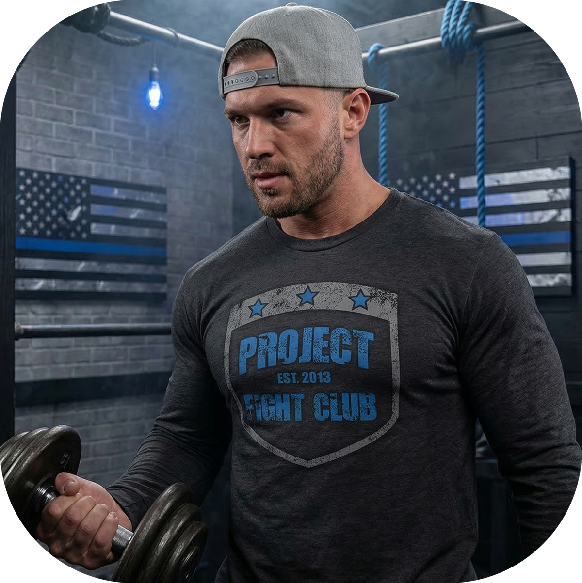 CHARCOAL LONG SLEEVE TEE - POLICE