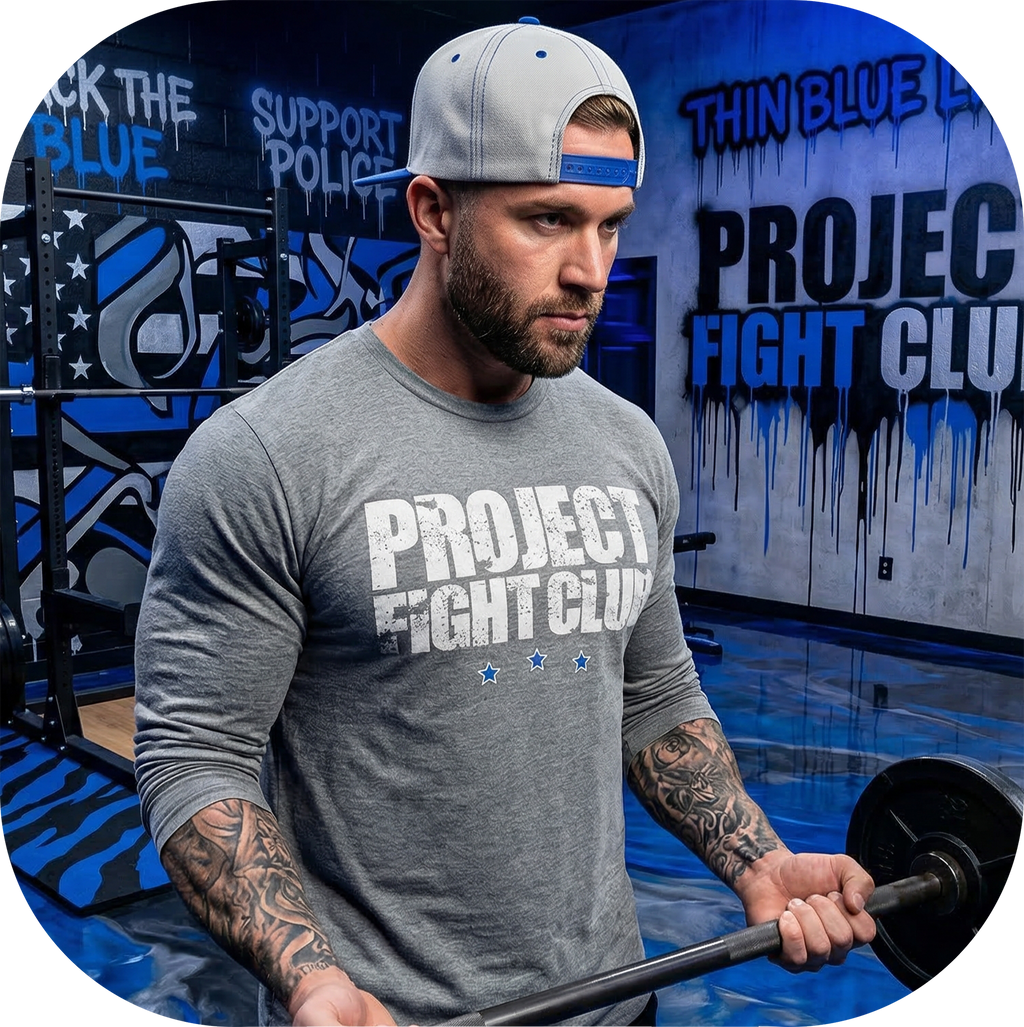 GREY LONG SLEEVE TEE #2 - SUPPORT POLICE