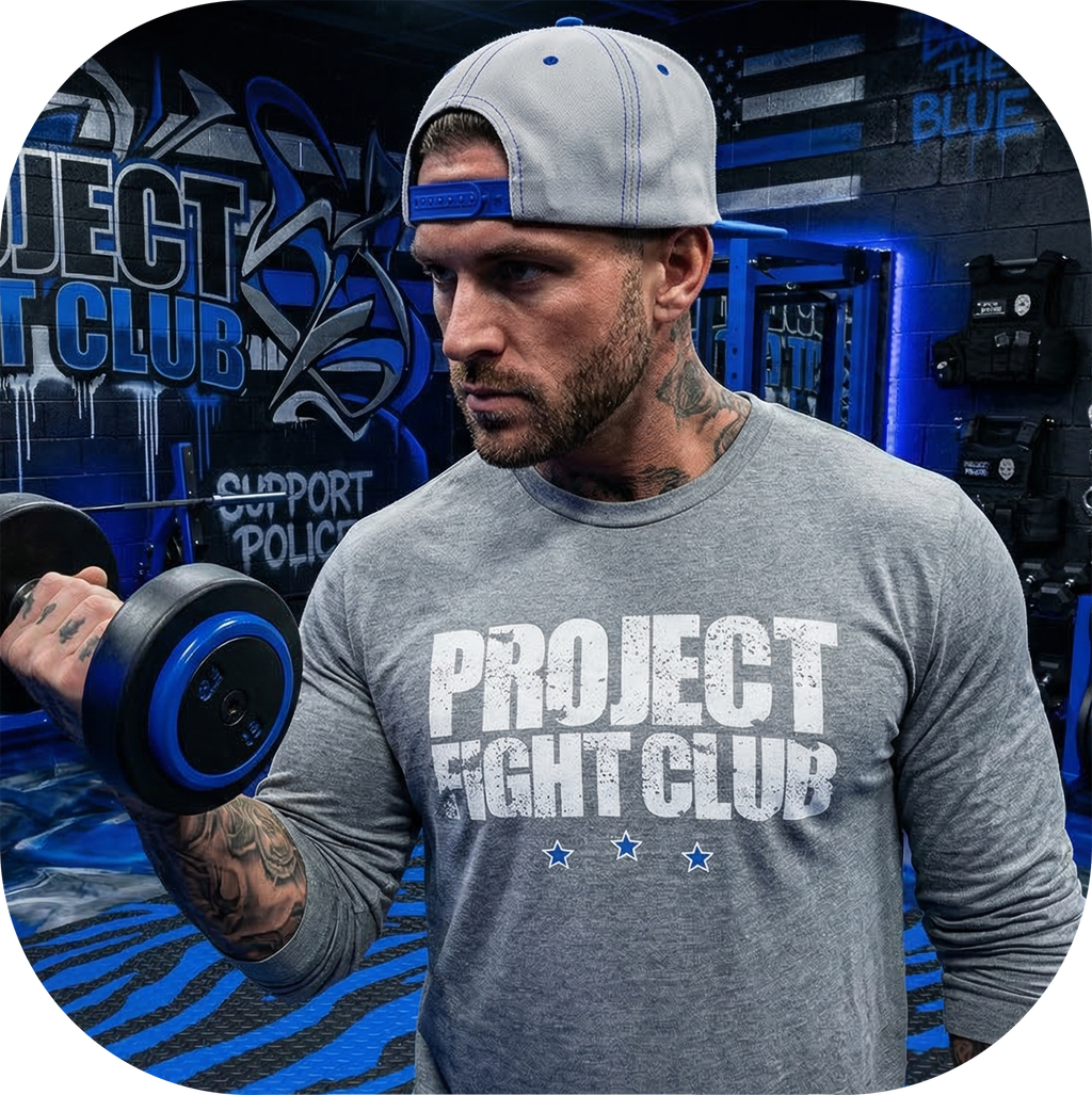 GREY LONG SLEEVE TEE #2 - SUPPORT POLICE