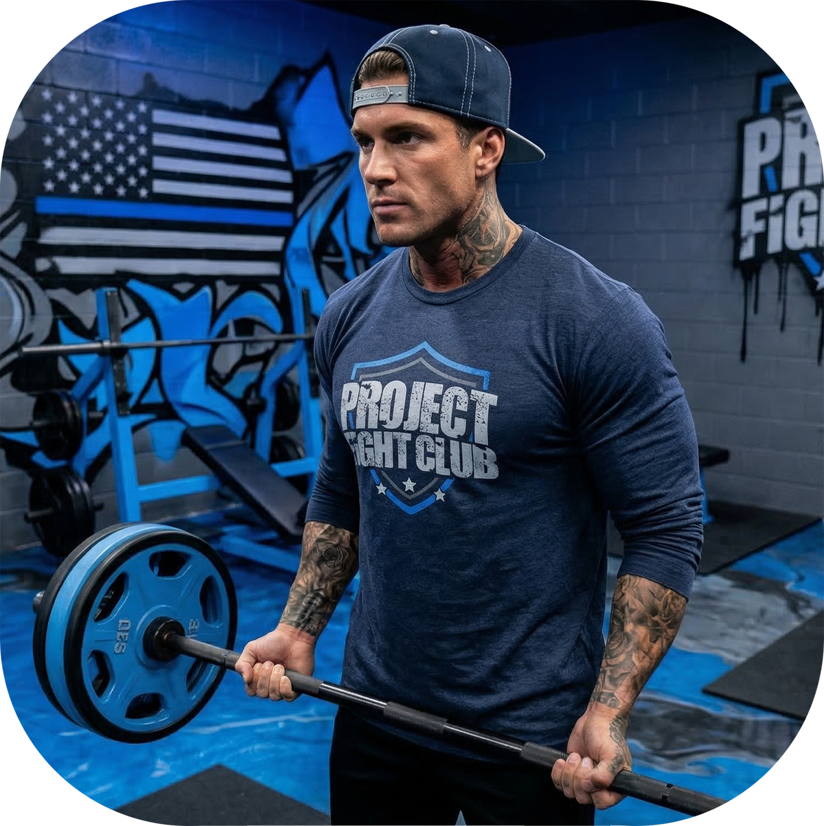 NAVY LONG SLEEVE TEE - SUPPORT POLICE
