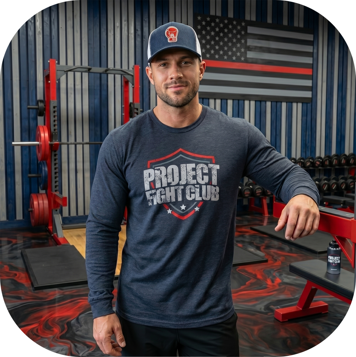 NAVY LONG SLEEVE TEE - HONOR FIREFIGHTERS & EMTs