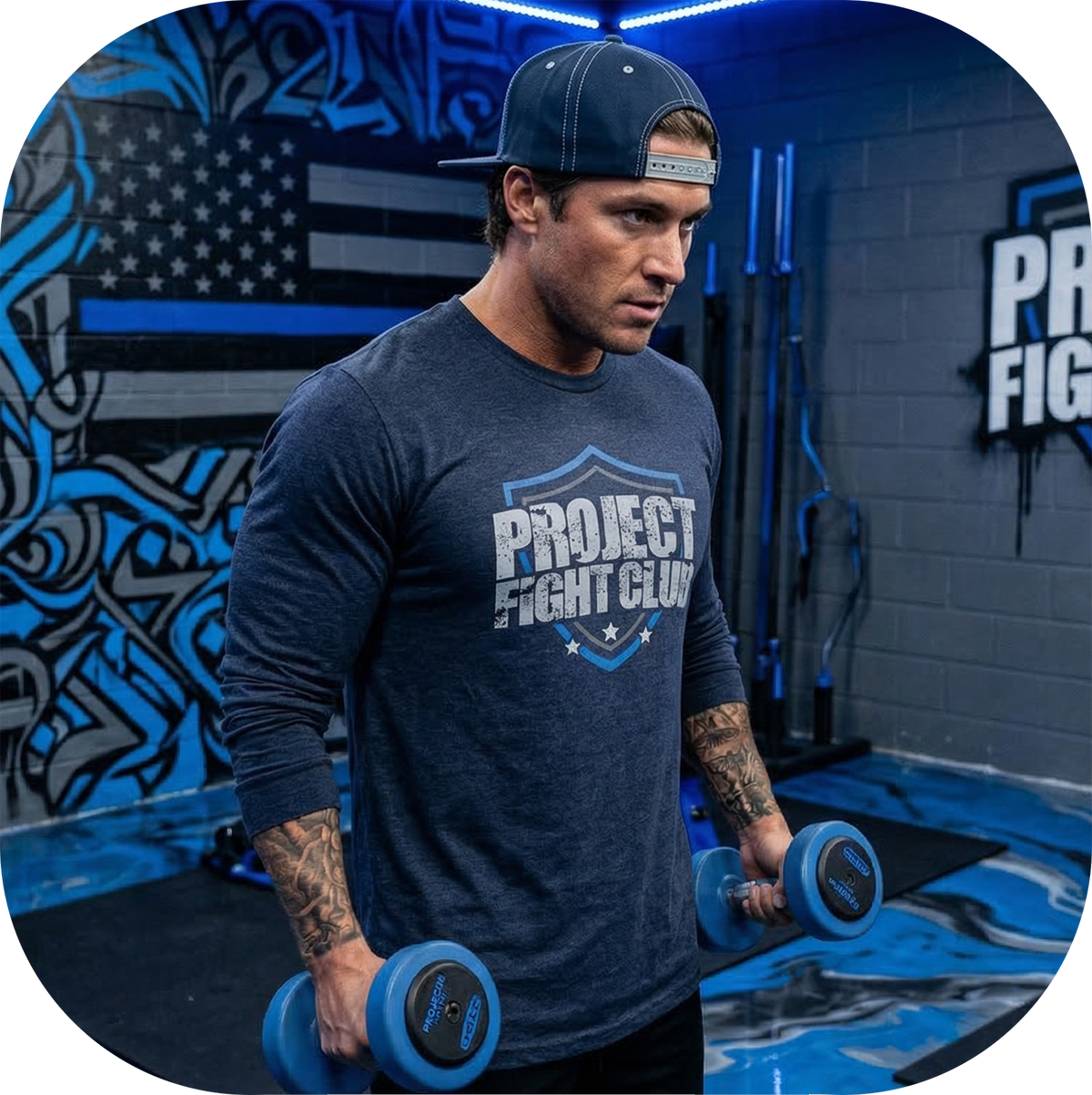 NAVY LONG SLEEVE TEE - SUPPORT POLICE