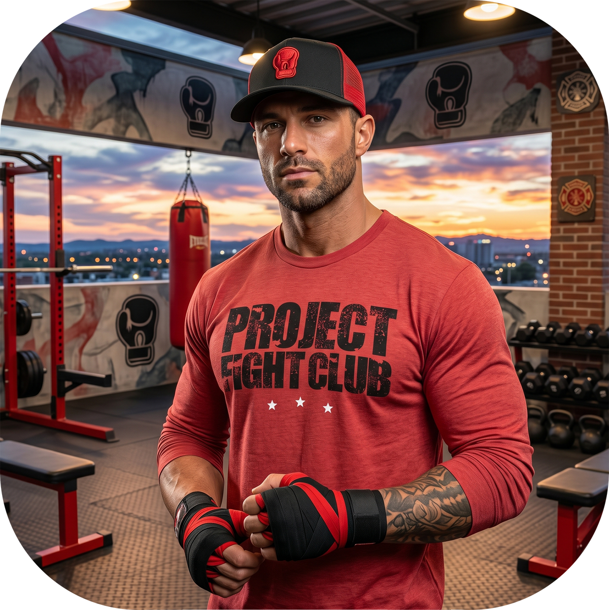 RED LONG SLEEVE TEE - HONOR FIREFIGHTERS & EMTs