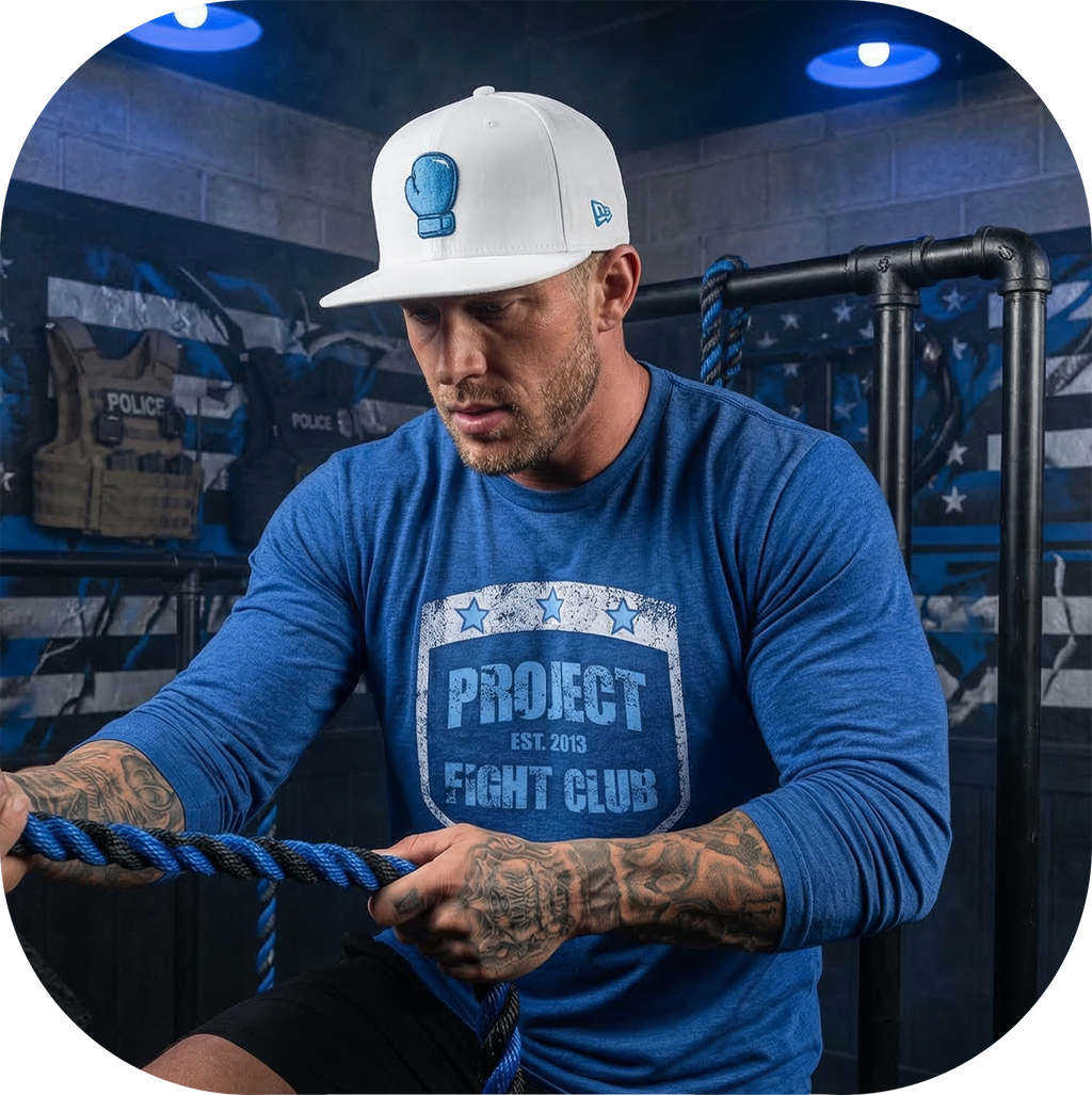 ROYAL BLUE LONG SLEEVE TEE - SUPPORT POLICE