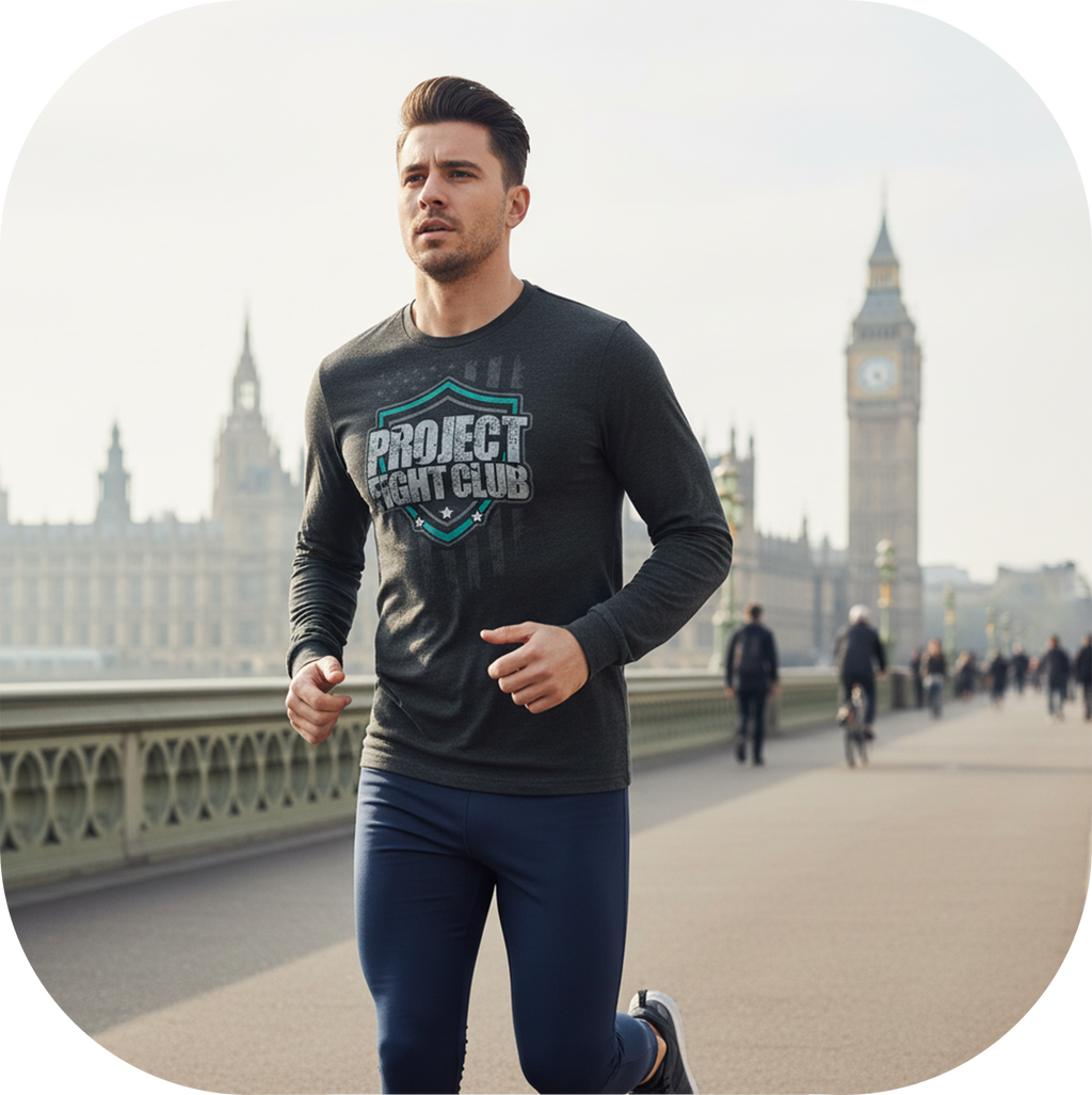 MENS BLACK LONG SLEEVE TEE #3 - FIGHT ADDICTION