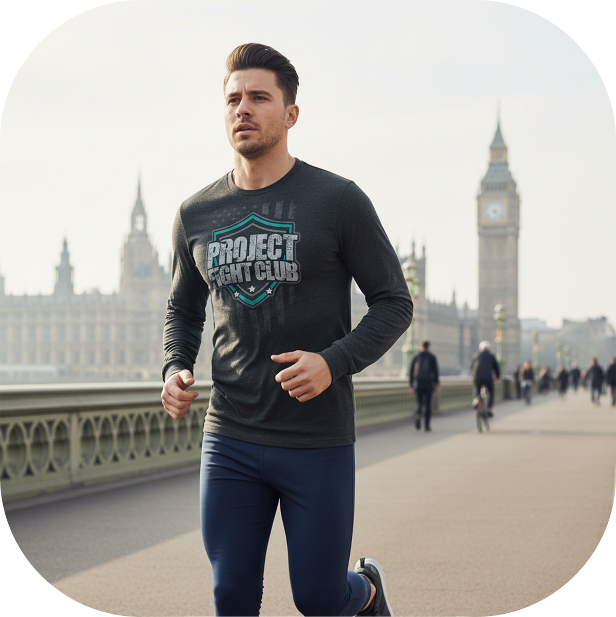 MENS BLACK LONG SLEEVE TEE #3 - FIGHT ADDICTION