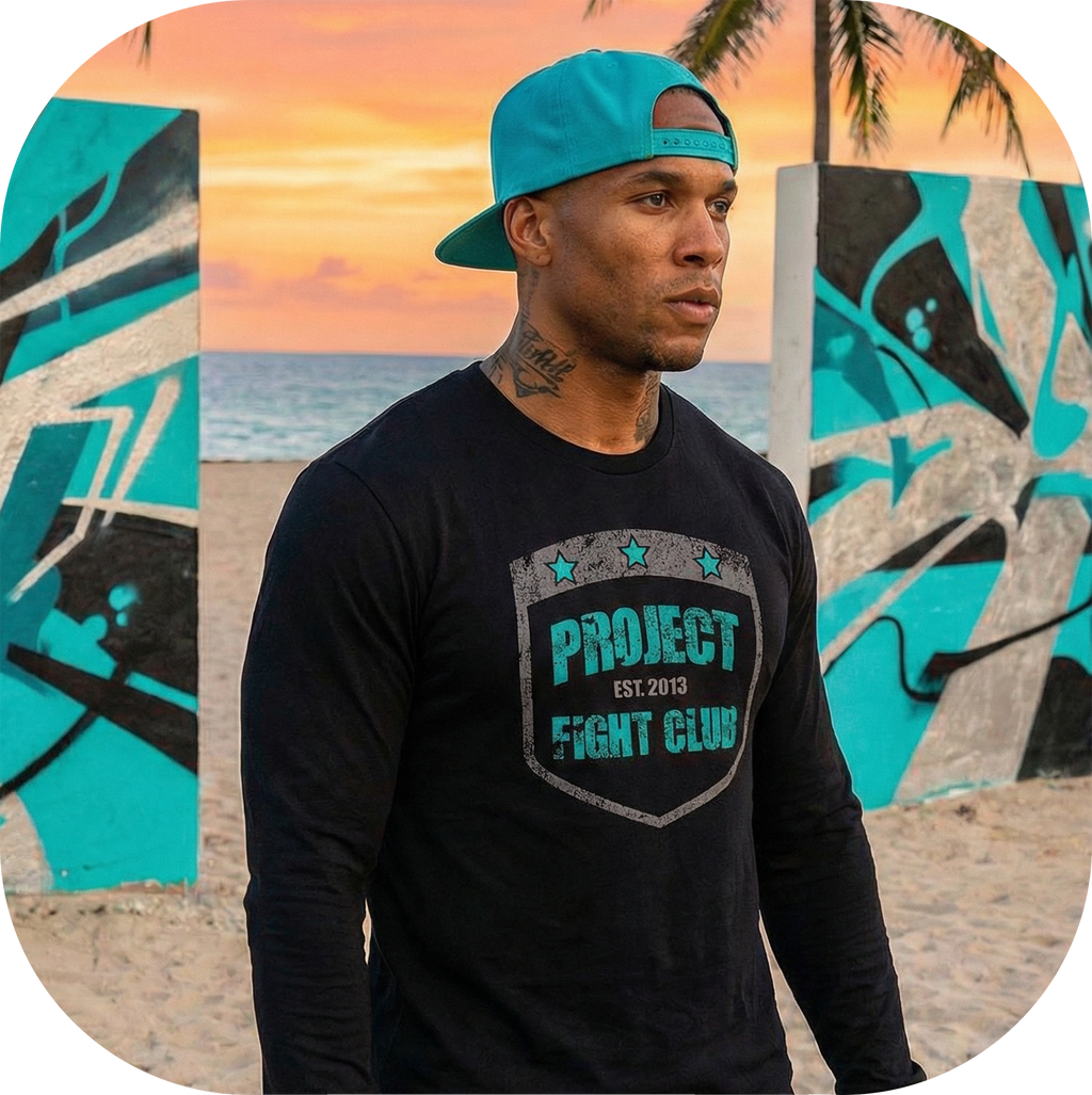 MENS BLACK LONG SLEEVE TEE #4 - FIGHT ADDICTION
