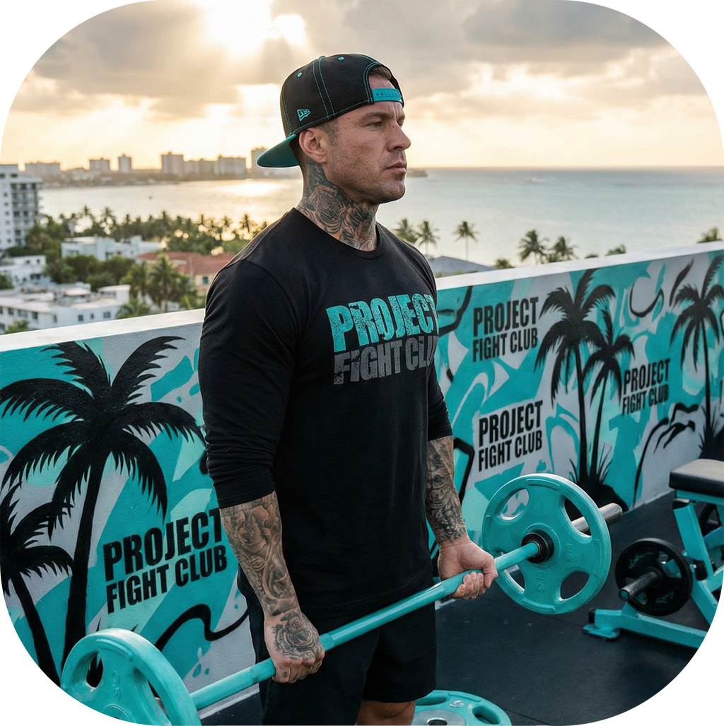 MENS BLACK LONG SLEEVE TEE - FIGHT ADDICTION