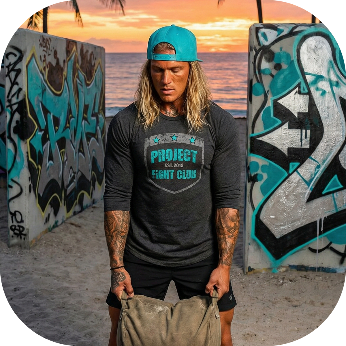CHARCOAL LONG SLEEVE TEE - FIGHT ADDICTION