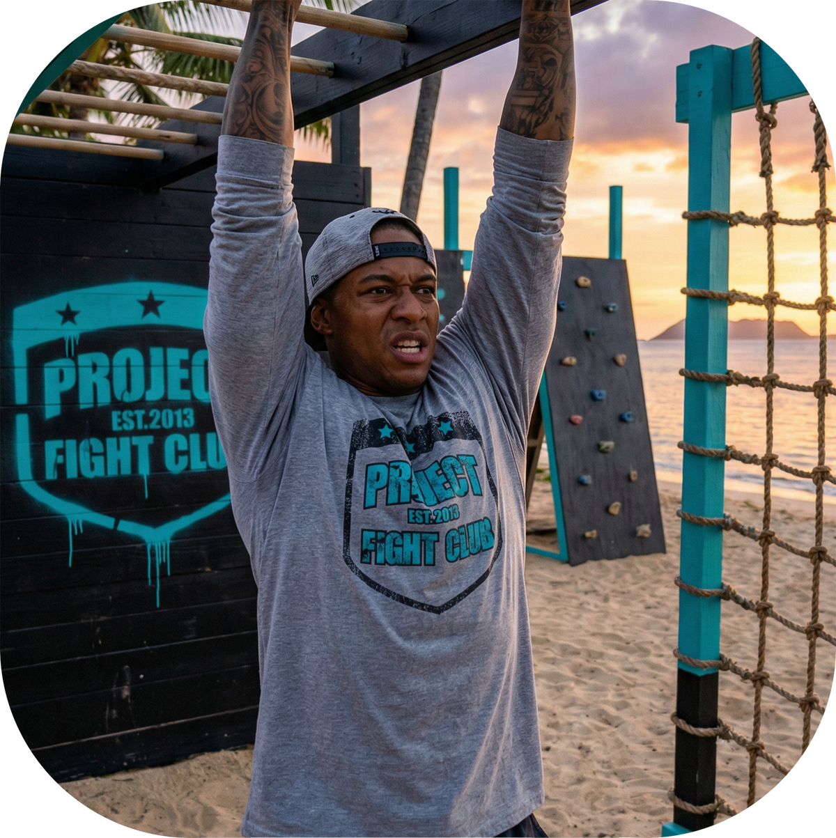 MENS GREY LONG SLEEVE TEE - FIGHT ADDICTION