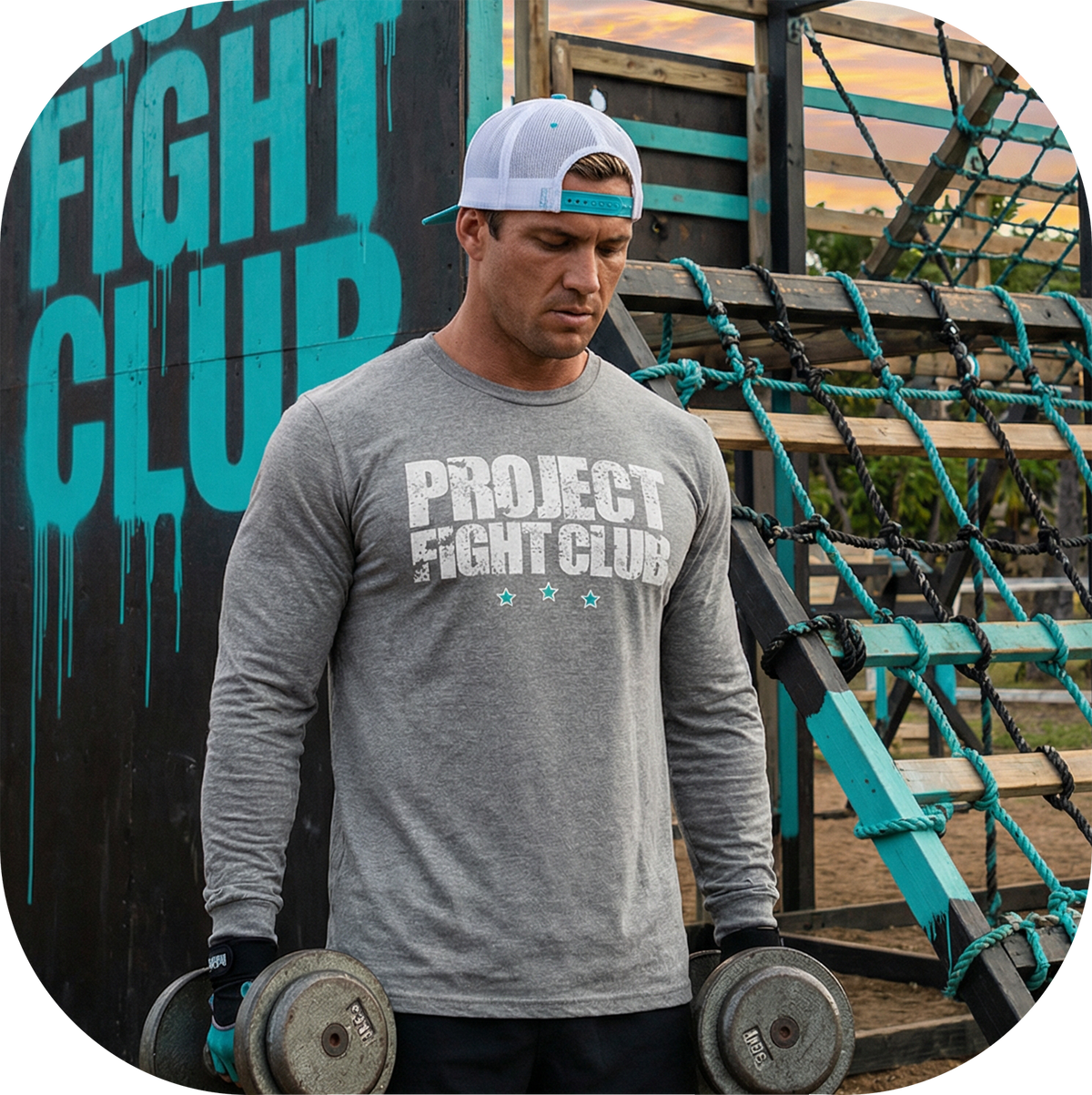MENS GREY LONG SLEEVE TEE #2 - FIGHT ADDICTION