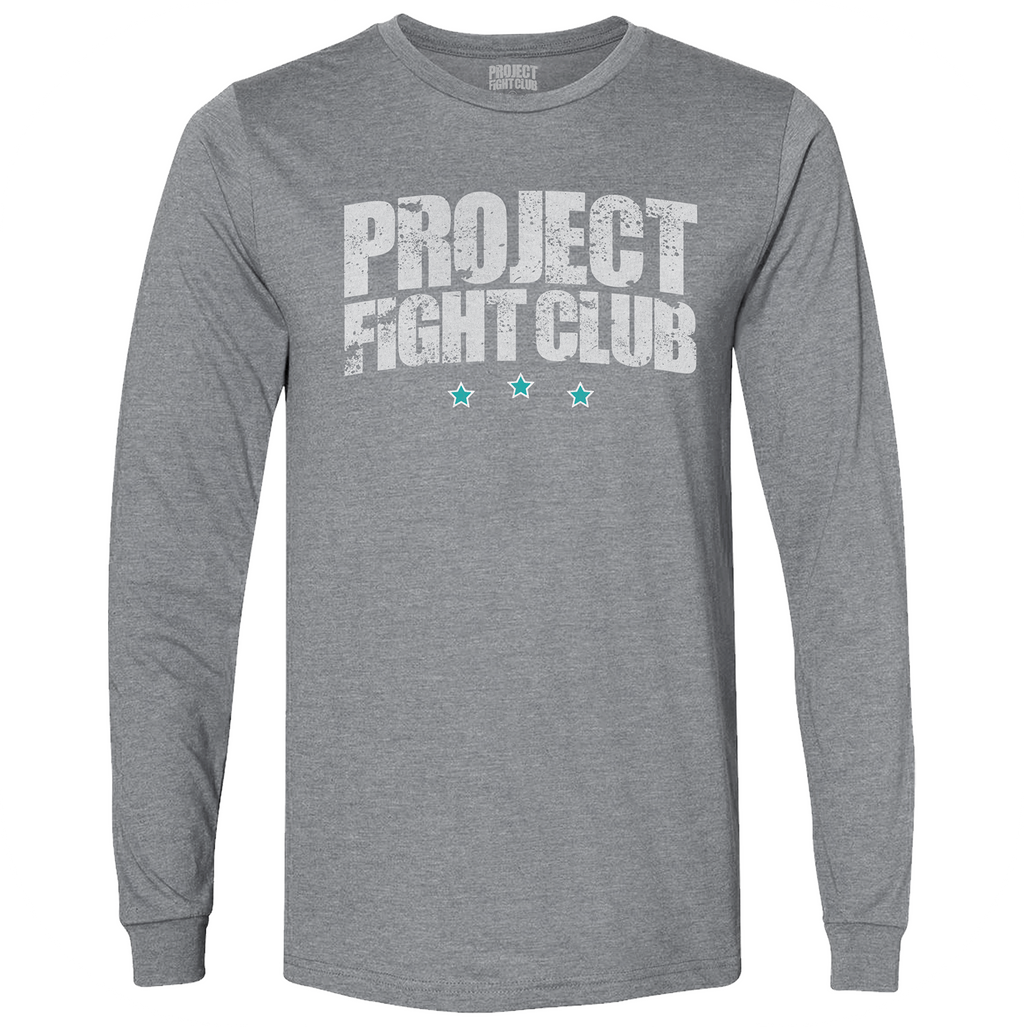 MENS GREY LONG SLEEVE TEE #2 - FIGHT ADDICTION