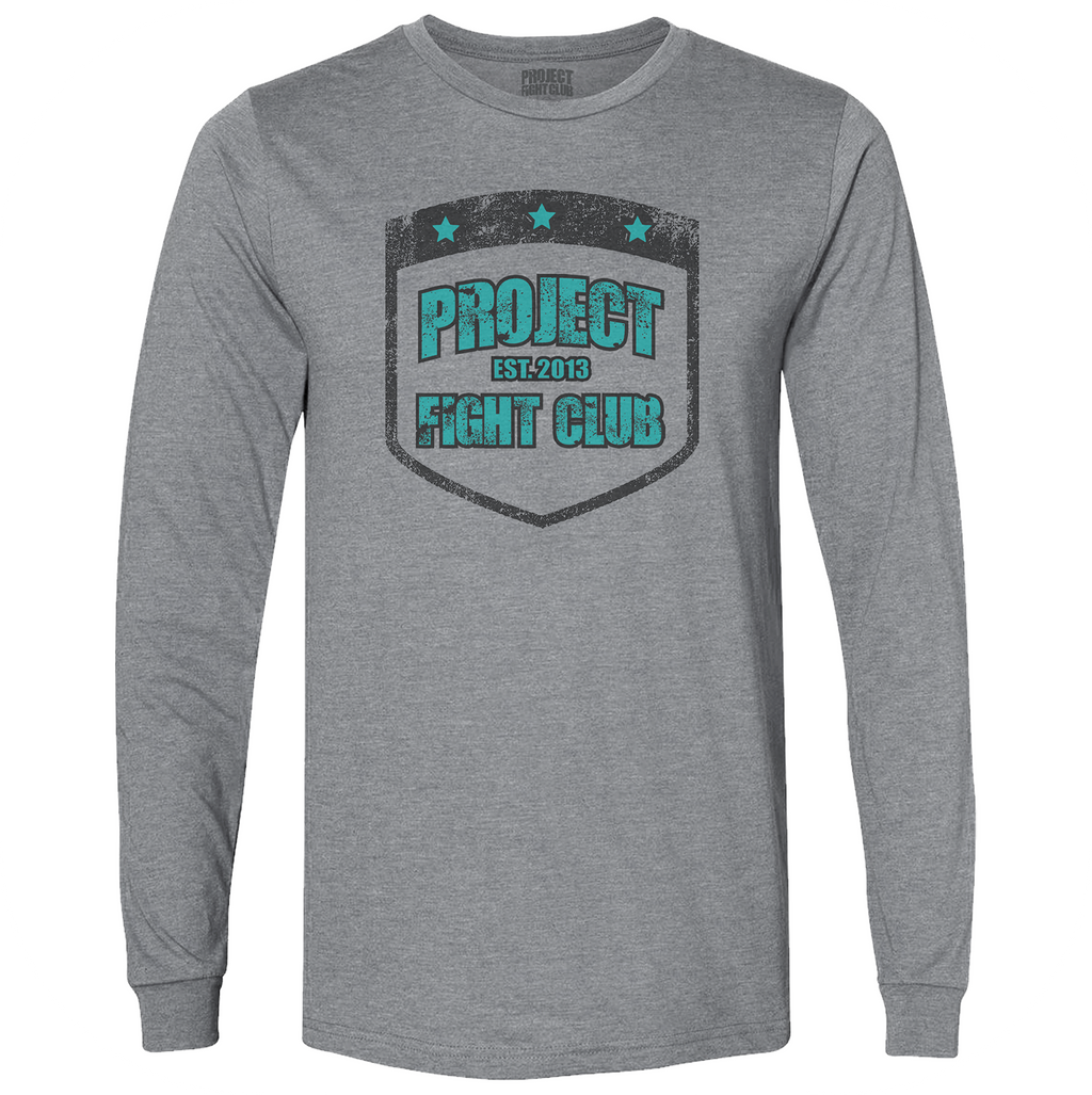 MENS GREY LONG SLEEVE TEE - FIGHT ADDICTION