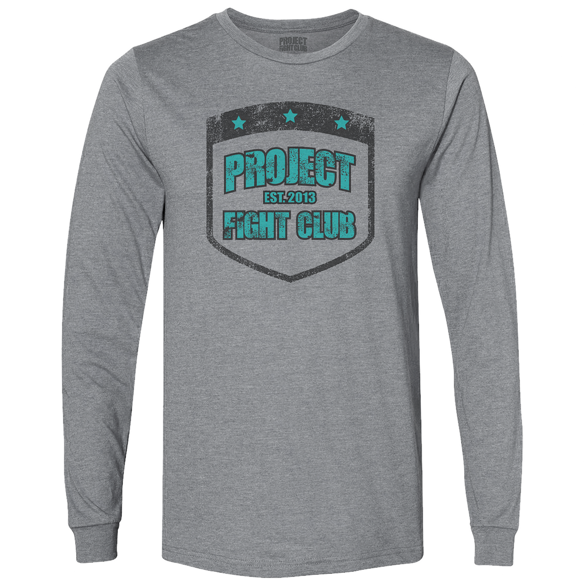 MENS GREY LONG SLEEVE TEE - FIGHT ADDICTION