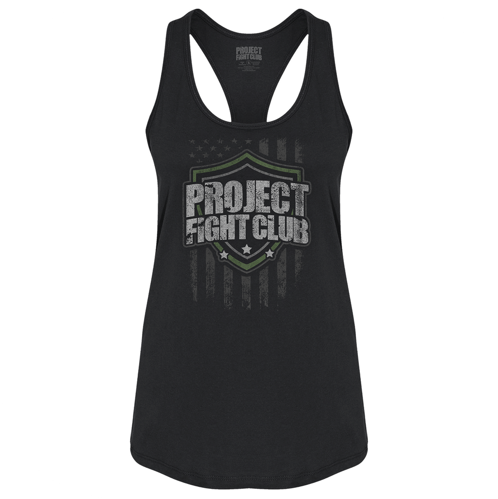 WOMENS BLACK RACERBACK TANK 2 - HONOR SOLDIERS & VETERANS