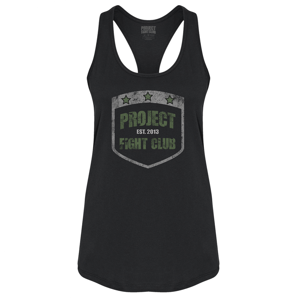 WOMENS BLACK RACERBACK TANK 3 - HONOR SOLDIERS & VETERANS