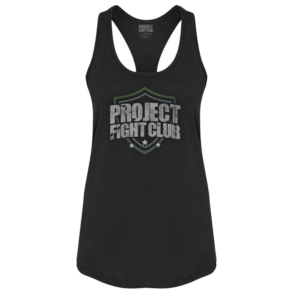 WOMENS BLACK RACERBACK TANK - HONOR SOLDIERS & VETERANS