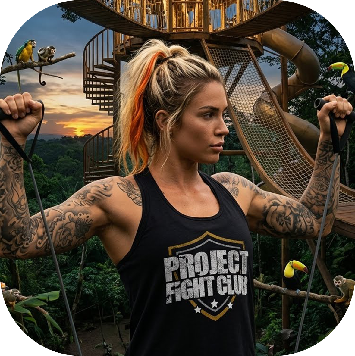 WOMENS BLACK RACERBACK TANK - PROTECT ANIMALS & WILDLIFE