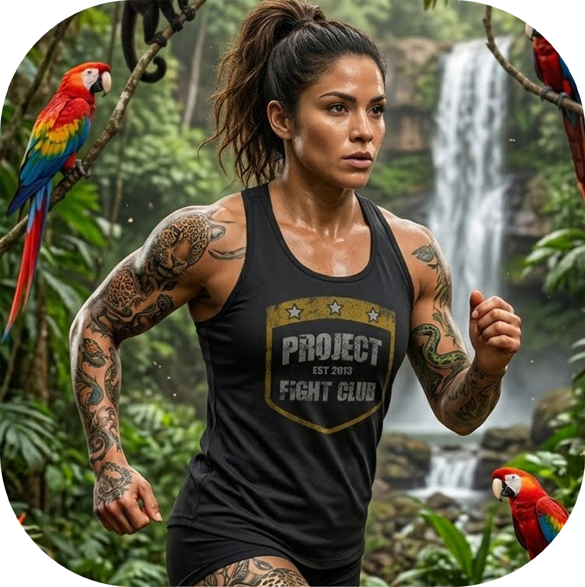 WOMENS BLACK RACERBACK TANK #4 - PROTECT ANIMALS & WILDLIFE