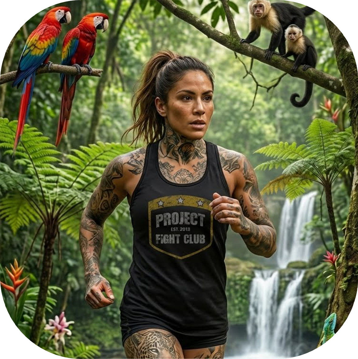 WOMENS BLACK RACERBACK TANK #4 - PROTECT ANIMALS & WILDLIFE