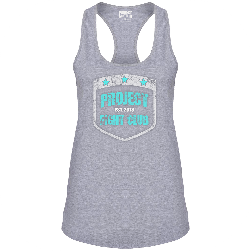 WOMENS GREY RACERBACK TANK #2 - FIGHT ADDICTION