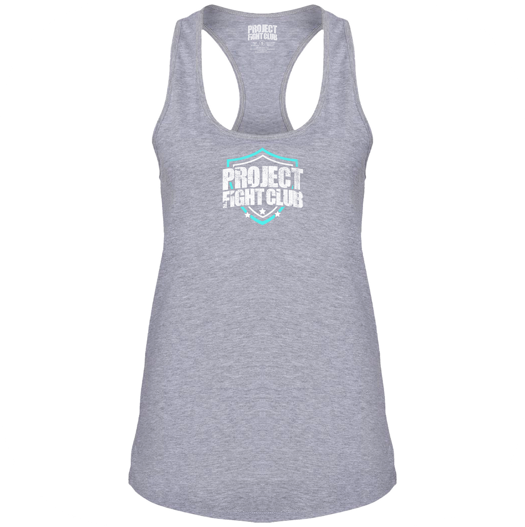 WOMENS GREY RACERBACK TANK #3 - FIGHT ADDICTION