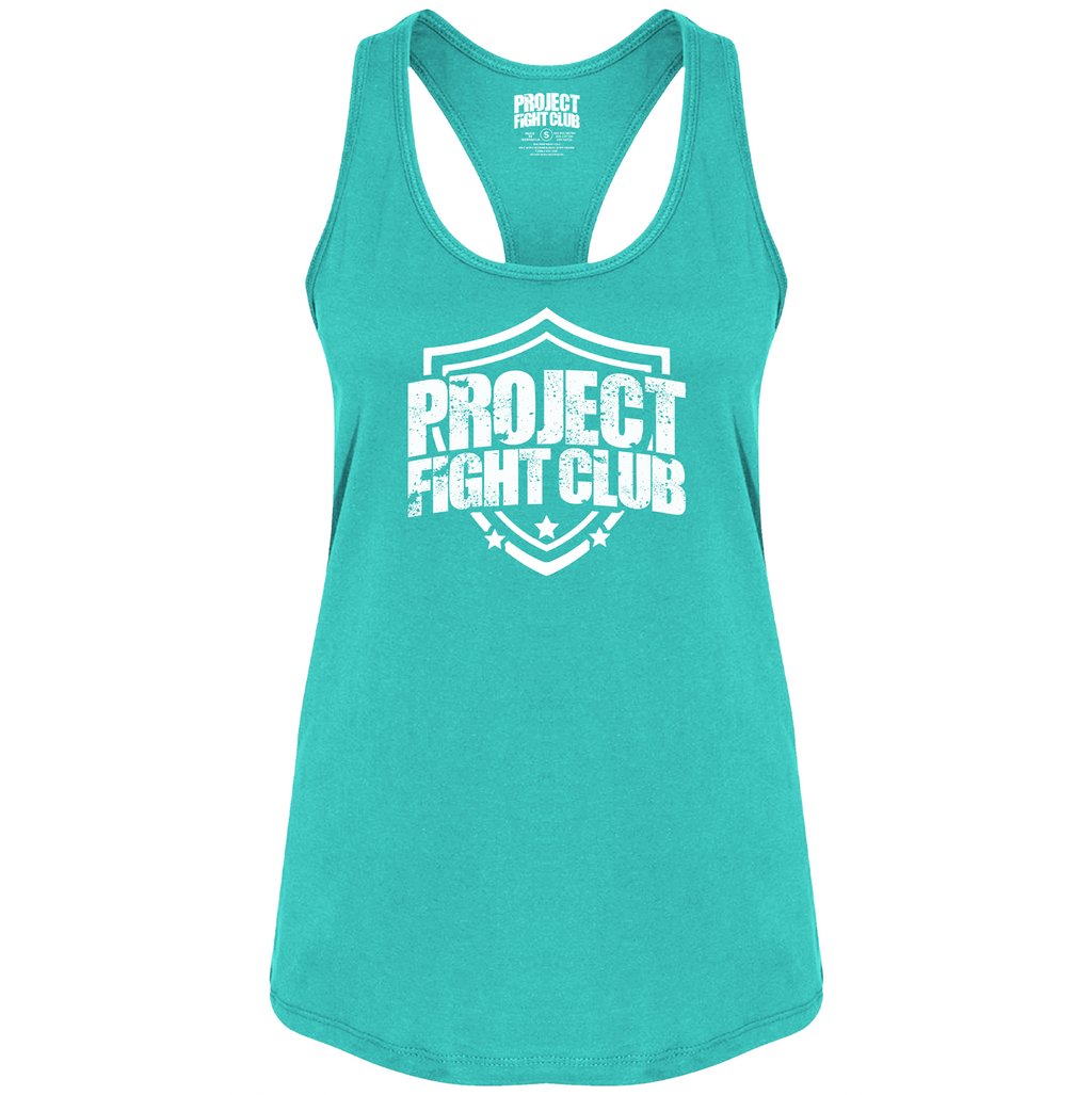 WOMENS TEAL RACERBACK TANK - FIGHT ADDICTION