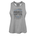 WOMENS GREY RACERBACK CROPPED TANK - SUPPORT POLICE