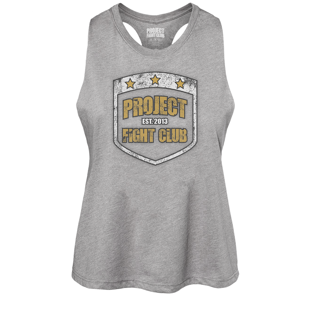 GREY CROPPED RACERBACK TANK #2 - PROTECT ANIMALS & WILDLIFE