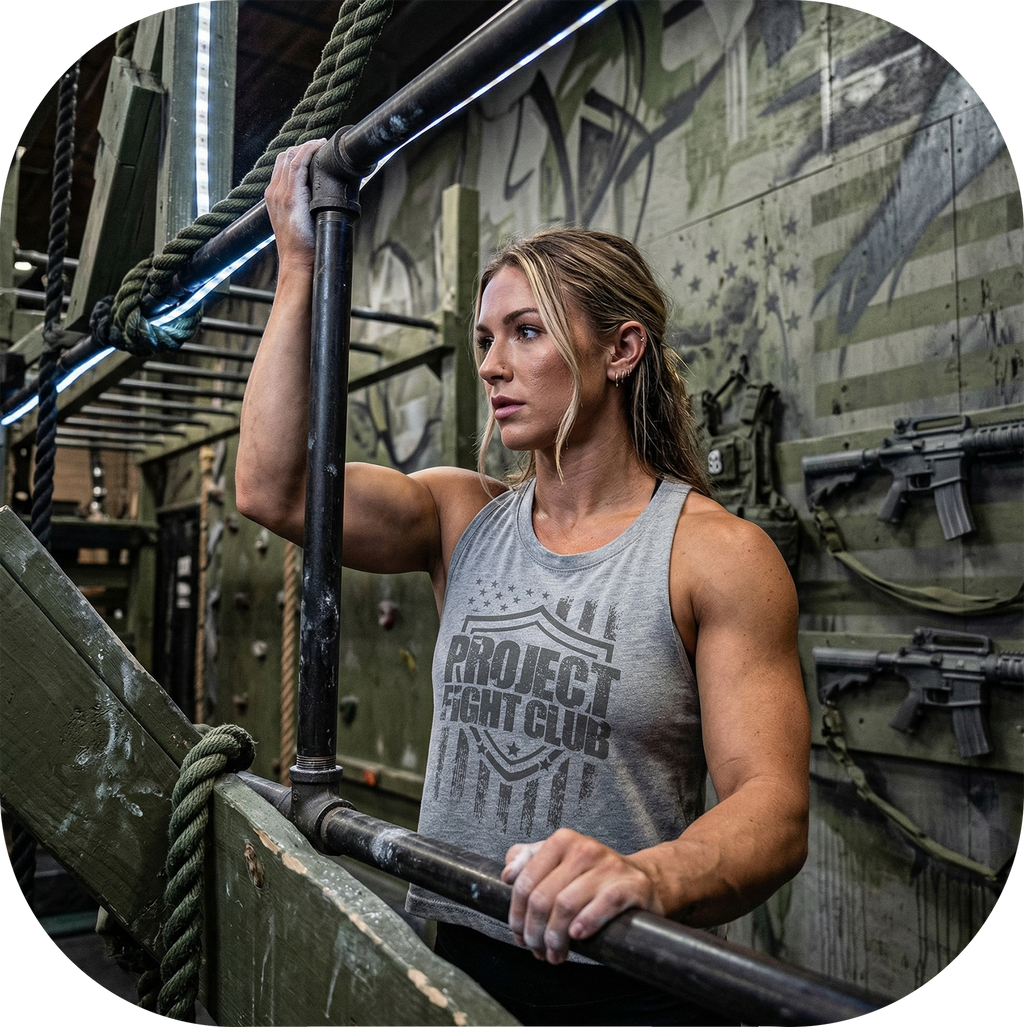 WOMENS GREY RACERBACK CROP TANK - HONOR SOLDIERS & VETERANS