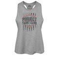 GREY CROPPED RACERBACK TANK - HONOR FIREFIGHTERS & EMTs