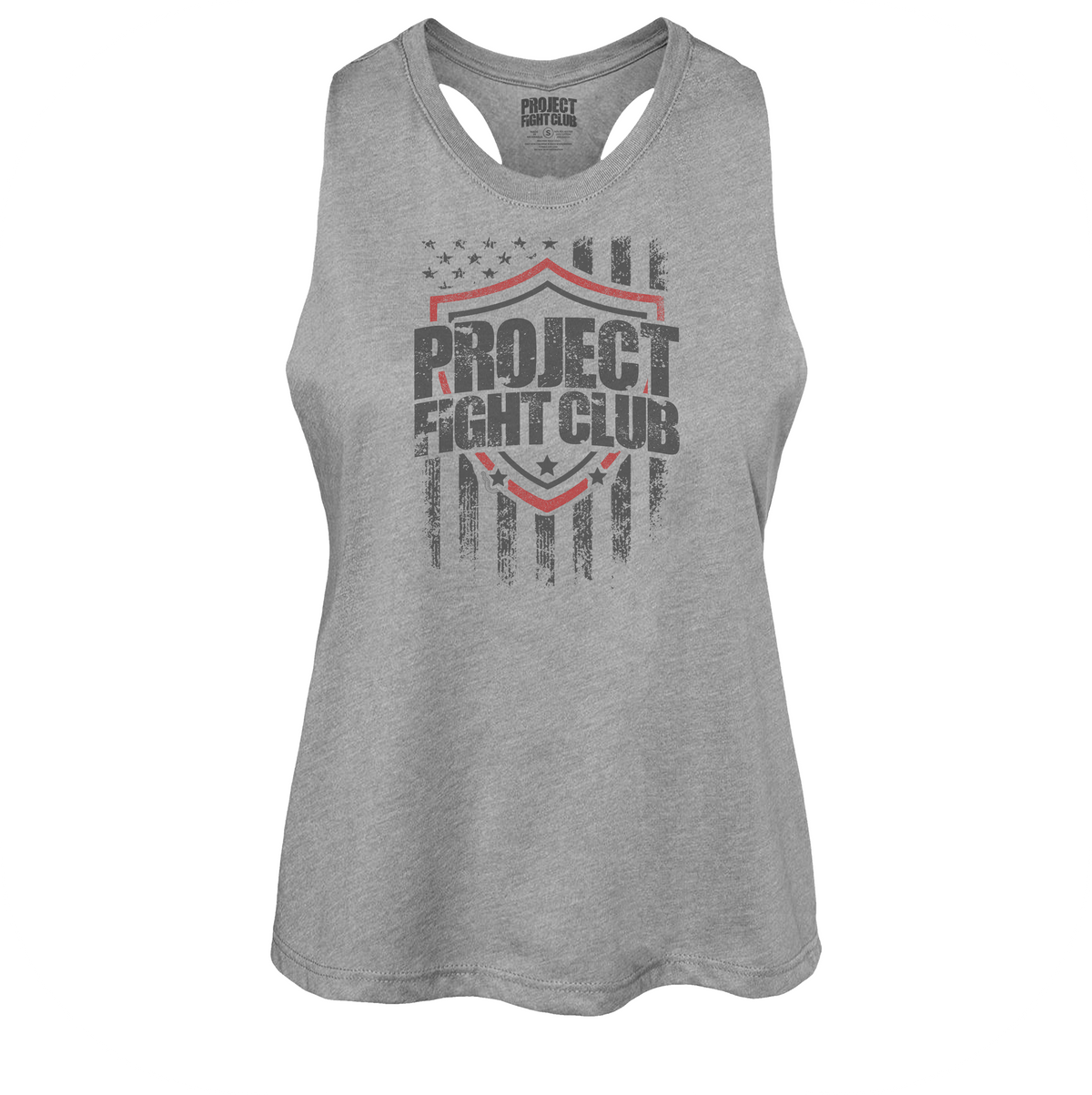 GREY CROPPED RACERBACK TANK - HONOR FIREFIGHTERS & EMTs