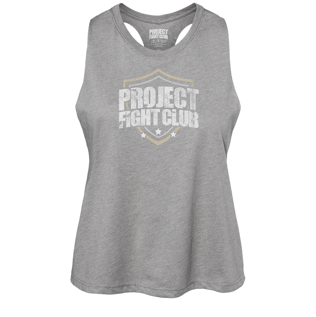 GREY CROPPED RACERBACK TANK - PROTECT ANIMALS & WILDLIFE
