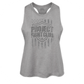 WOMENS GREY RACERBACK CROP TANK - HONOR SOLDIERS & VETERANS