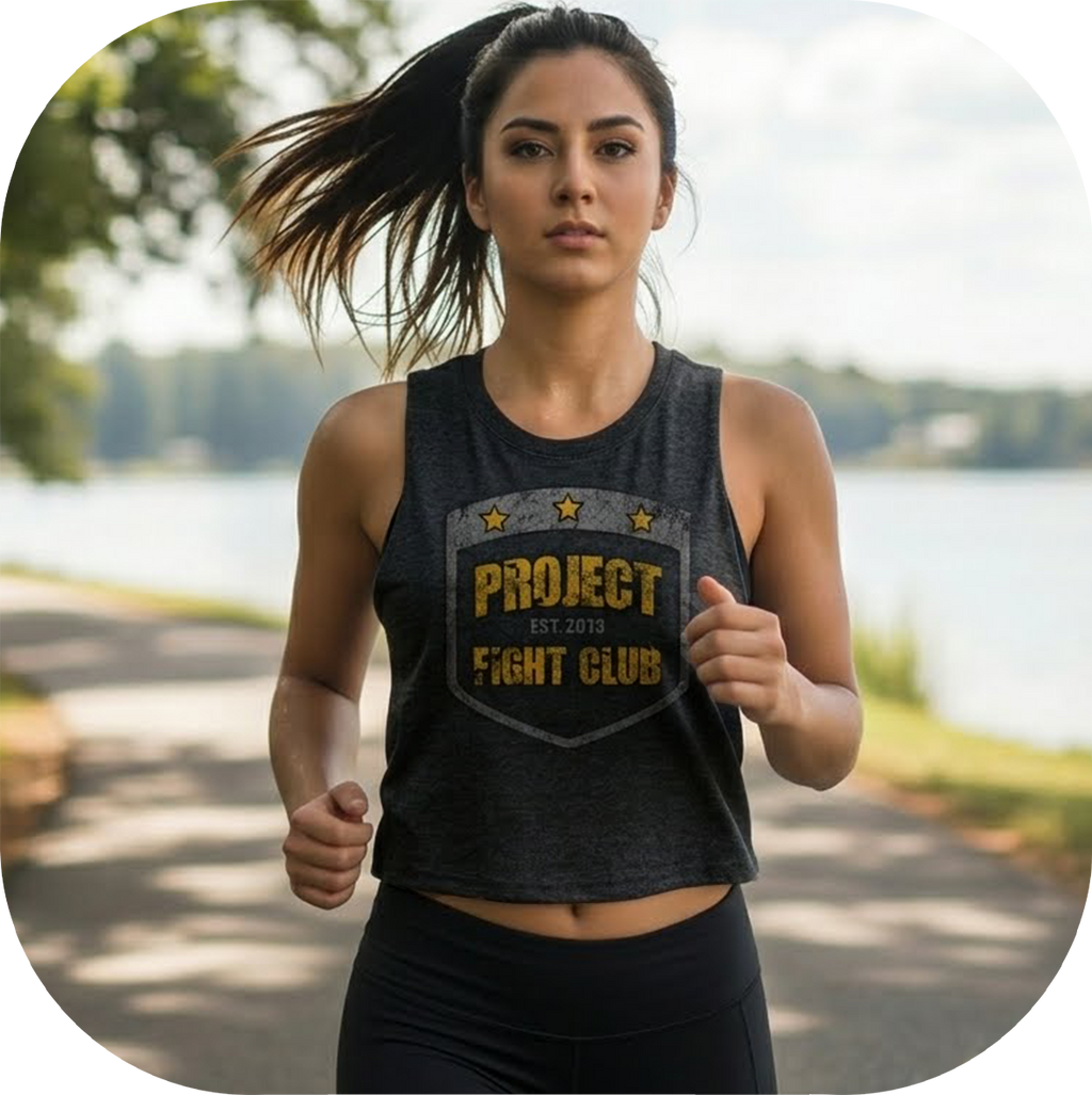 BLACK CROPPED RACERBACK TANK #3 - PROTECT ANIMALS & WILDLIFE