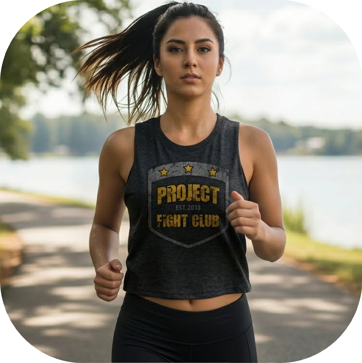 BLACK CROPPED RACERBACK TANK #3 - PROTECT ANIMALS & WILDLIFE
