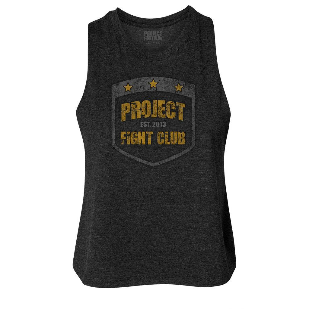 BLACK CROPPED RACERBACK TANK #3 - PROTECT ANIMALS & WILDLIFE