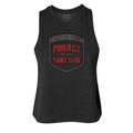 BLACK CROPPED RACERBACK TANK #2 - HONOR FIREFIGHTERS & EMTs