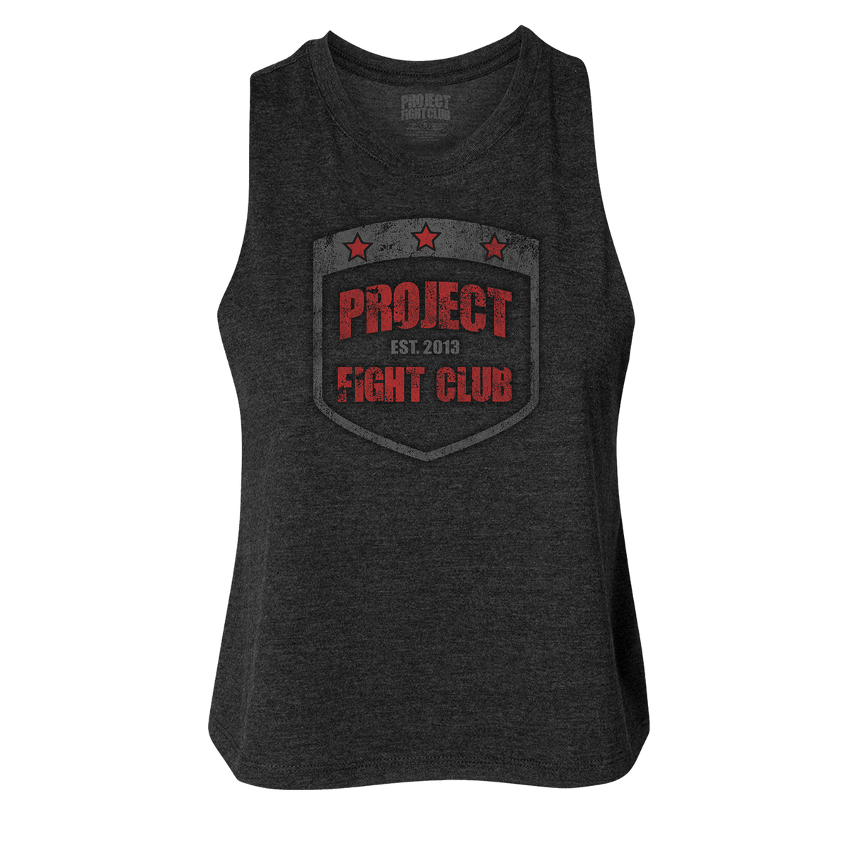 BLACK CROPPED RACERBACK TANK #2 - HONOR FIREFIGHTERS & EMTs