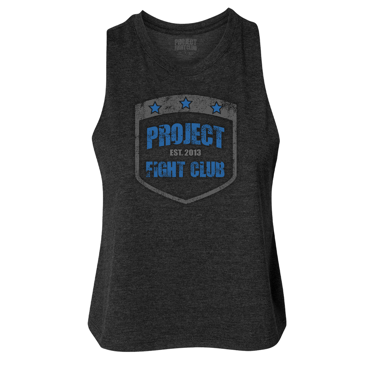 SOLID BLACK RACERBACK CROPPED TANK 2 - SUPPORT POLICE
