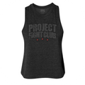 BLACK CROPPED RACERBACK TANK - HONOR FIREFIGHTERS & EMTs