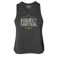 DARK GREY CROPPED RACERBACK TANK - PROTECT ANIMALS & WILDLIFE