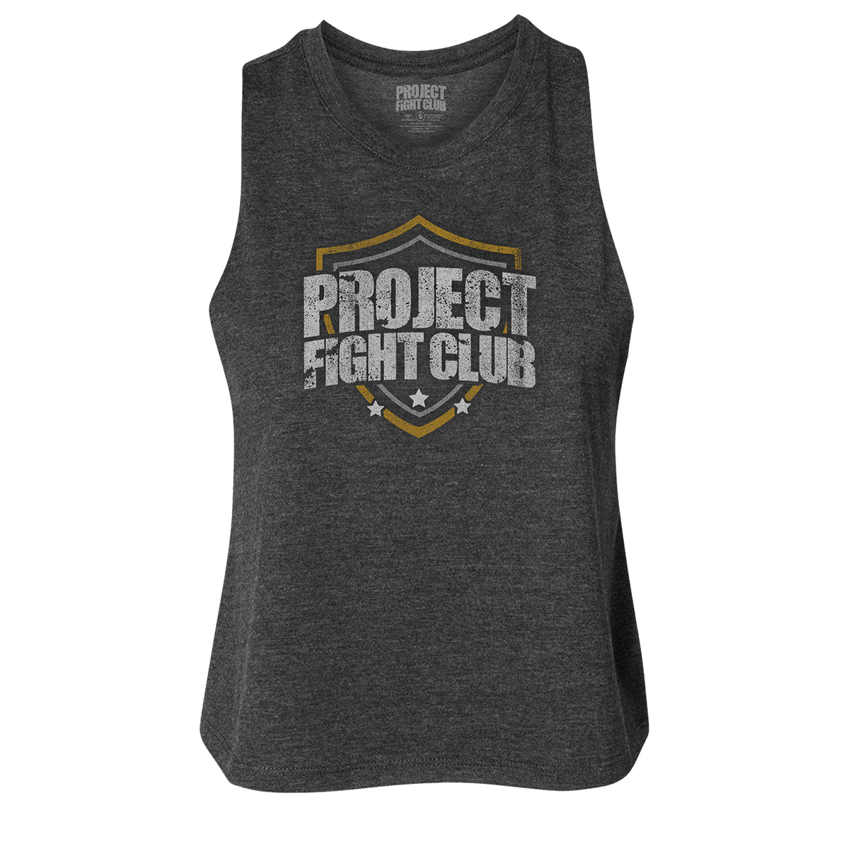 DARK GREY CROPPED RACERBACK TANK - PROTECT ANIMALS & WILDLIFE