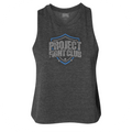 WOMENS DARK GREY RACERBACK CROPPED TANK - SUPPORT POLICE
