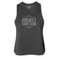 WOMENS DARK GREY RACERBACK CROP TANK - HONOR SOLDIERS & VETERANS