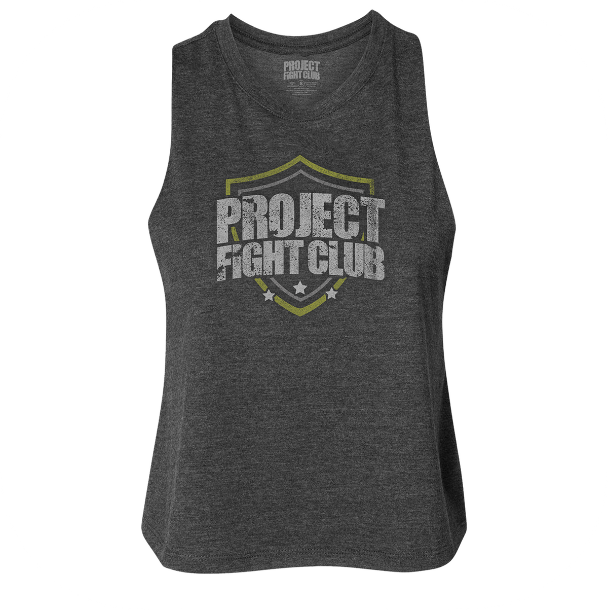 DARK GREY CROPPED RACERBACK TANK - SPREAD CHRISTIANITY