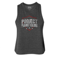 DARK GREY CROPPED RACERBACK TANK - HONOR FIREFIGHTERS & EMTs