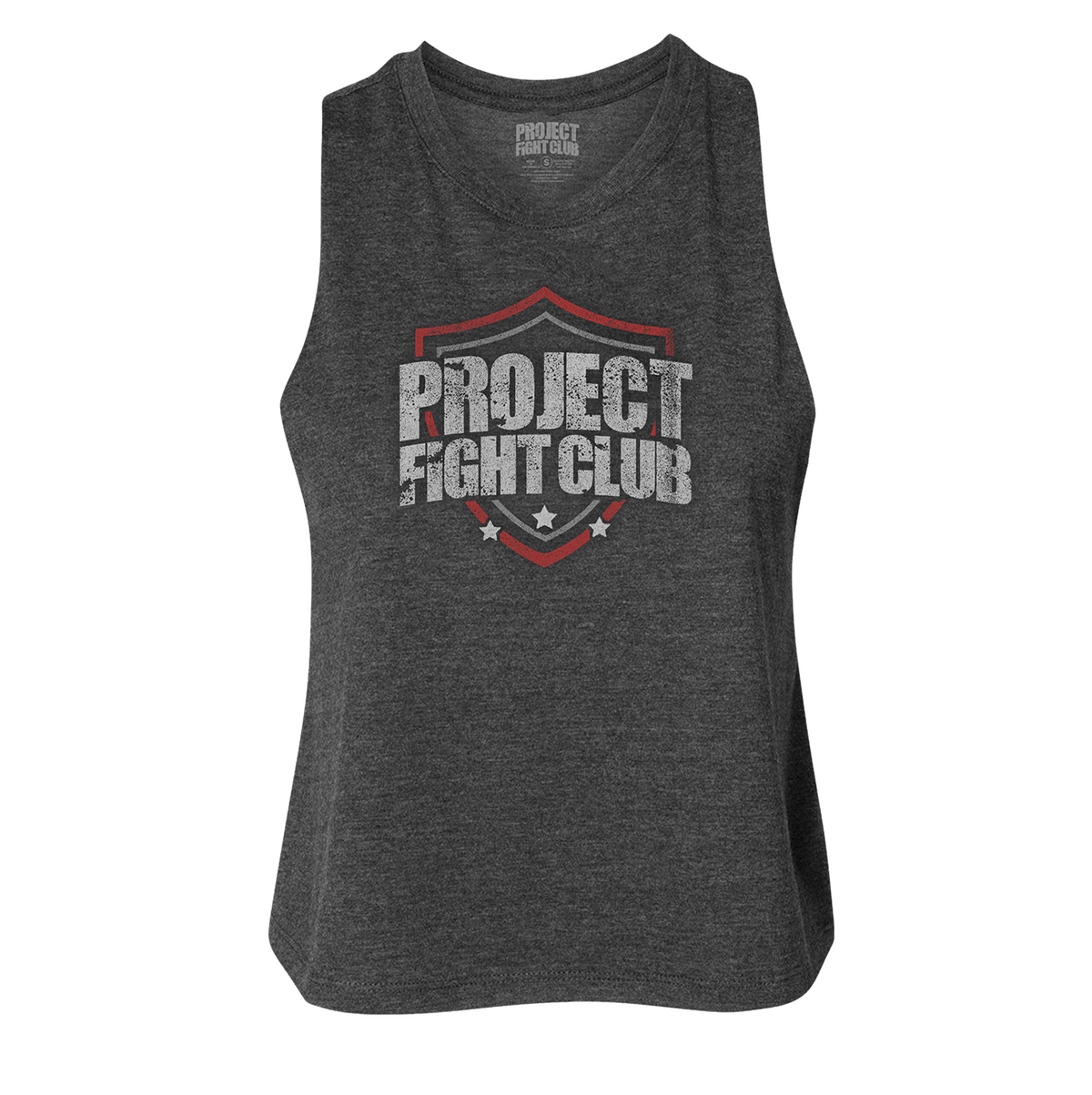 DARK GREY CROPPED RACERBACK TANK - HONOR FIREFIGHTERS & EMTs