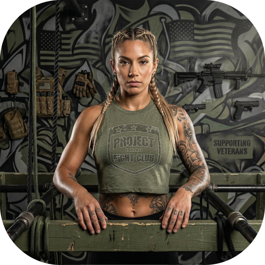WOMENS ARMY RACERBACK CROP TANK - HONOR SOLDIERS & VETERANS