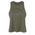 WOMENS ARMY RACERBACK CROP TANK - HONOR SOLDIERS & VETERANS